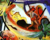 奥古斯特 马克 : Three Girls in a Barque